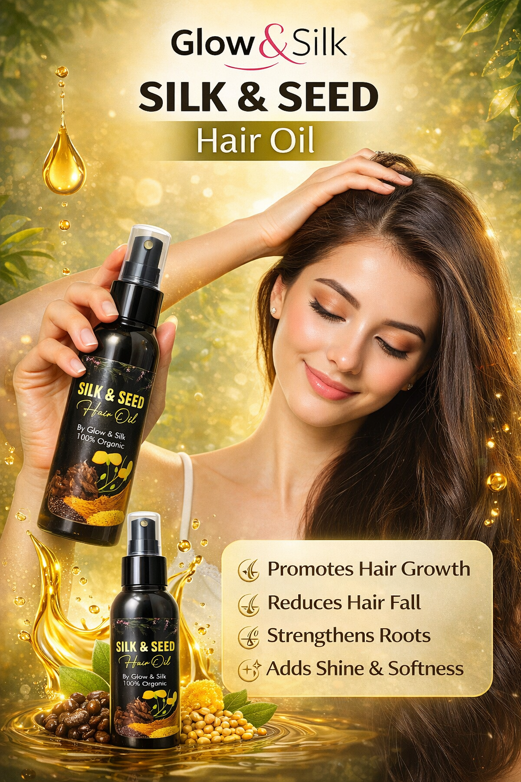Silk & Seed Hair Oil – Strong, Smooth & Shiny Hair